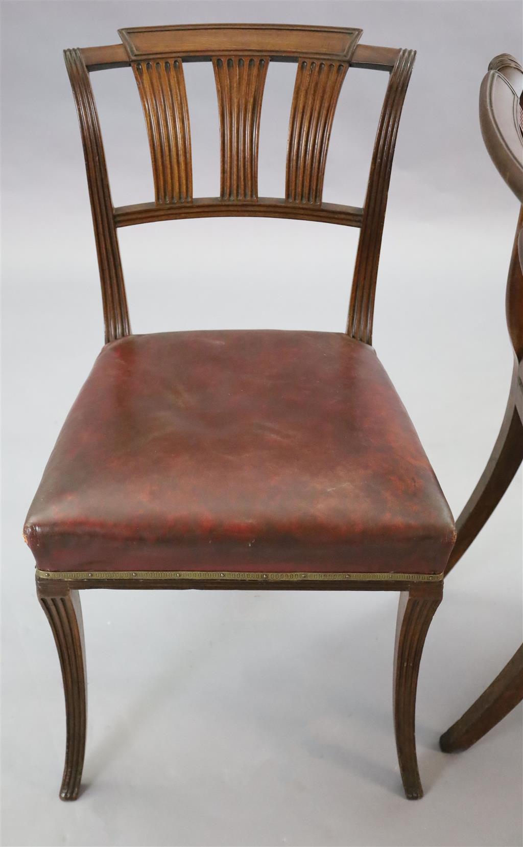 A set of eight Scottish Regency mahogany dining chairs including two carvers, carvers W.1ft 9in. H.2ft 9in.